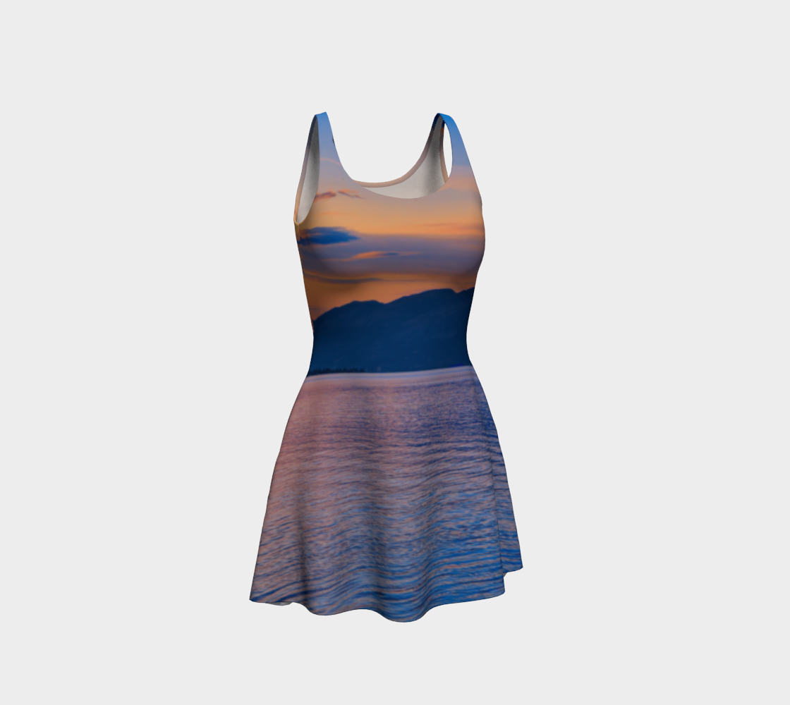 Flare Dress - Penticton Okanagan Lake Sunset