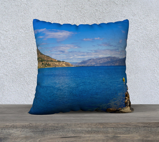 22x22 Pillow Case - Penticton Okanagan Lake