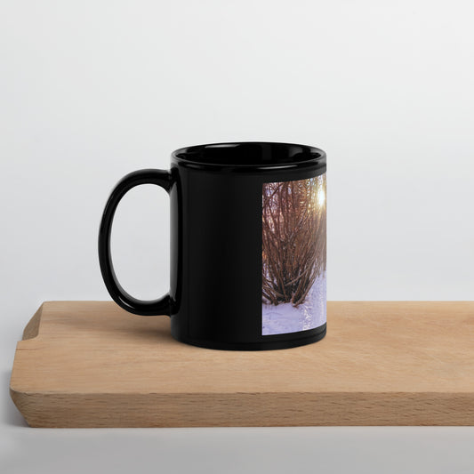Black Glossy Mug - Riverdale Park Forest Winter