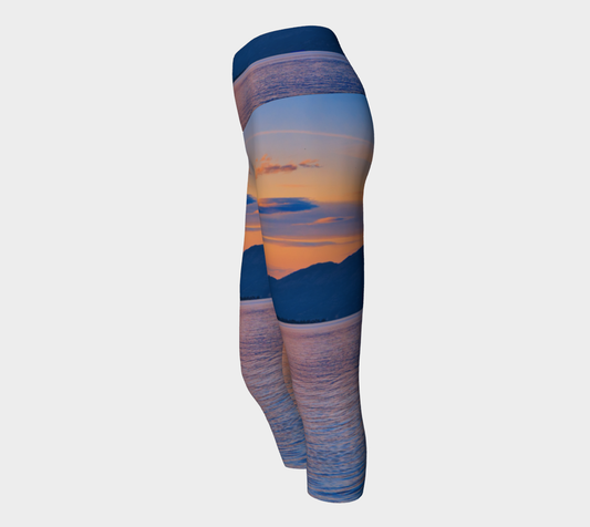 Women's Yoga Capris - Penticton Okanagan Lake Sunset