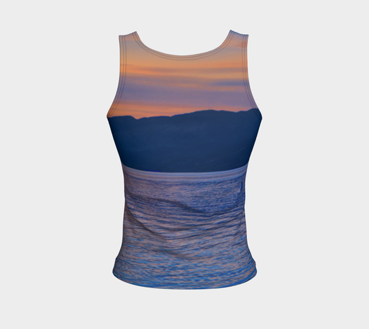 Women's All-Over Fitted Regular Tank Top - Penticton Okanagan Lake Sunset