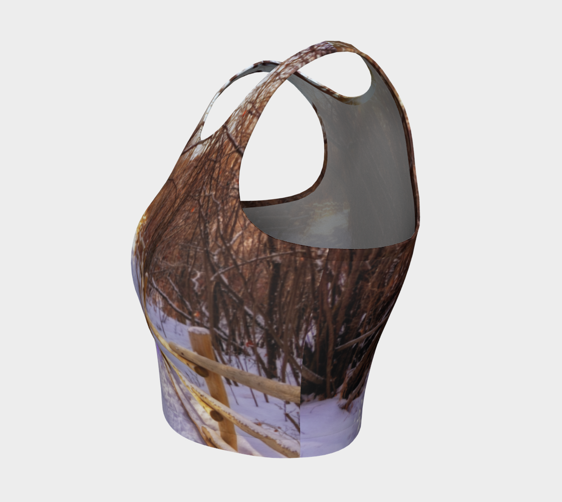 Women's Athletic Crop Top - Riverdale Park Forest Winter