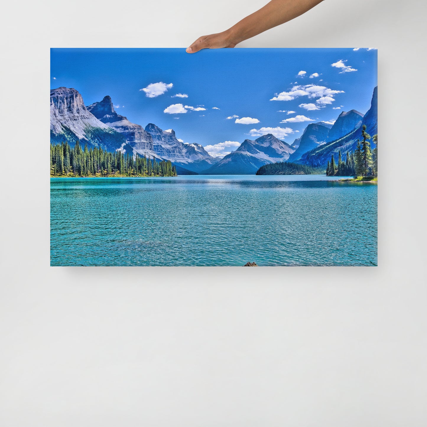Canvas Print - Maligne Lake Spirit Island HDR