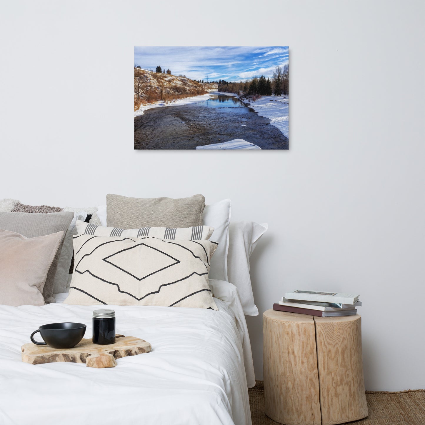 Canvas Print - Elbow River Sandy Beach Park Winter