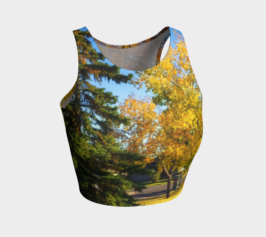 Women's Athletic Crop Top - Calgary in the Fall
