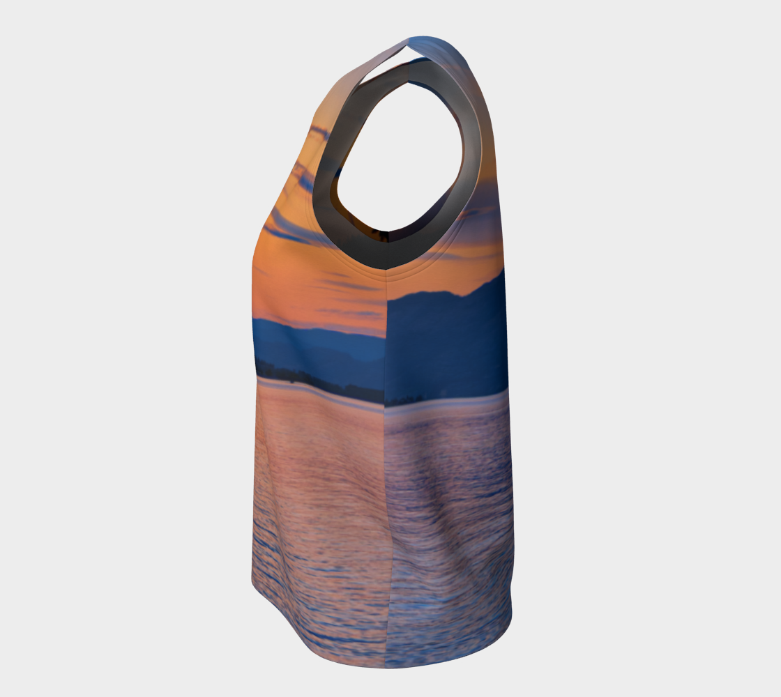Women's All-Over Loose Regular Tank Top - Penticton Okanagan Lake Sunset