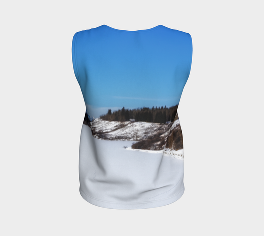 Women's All-Over Loose Long Tank Top - Glenmore Reservoir Winter