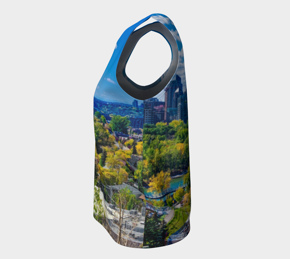Women's Loose Tank Top - Bow River Peace Bridge McHugh Bluff HDR Fall
