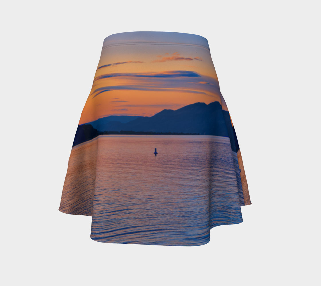 Women's Flare Skirt - Penticton Okanagan Lake Sunset