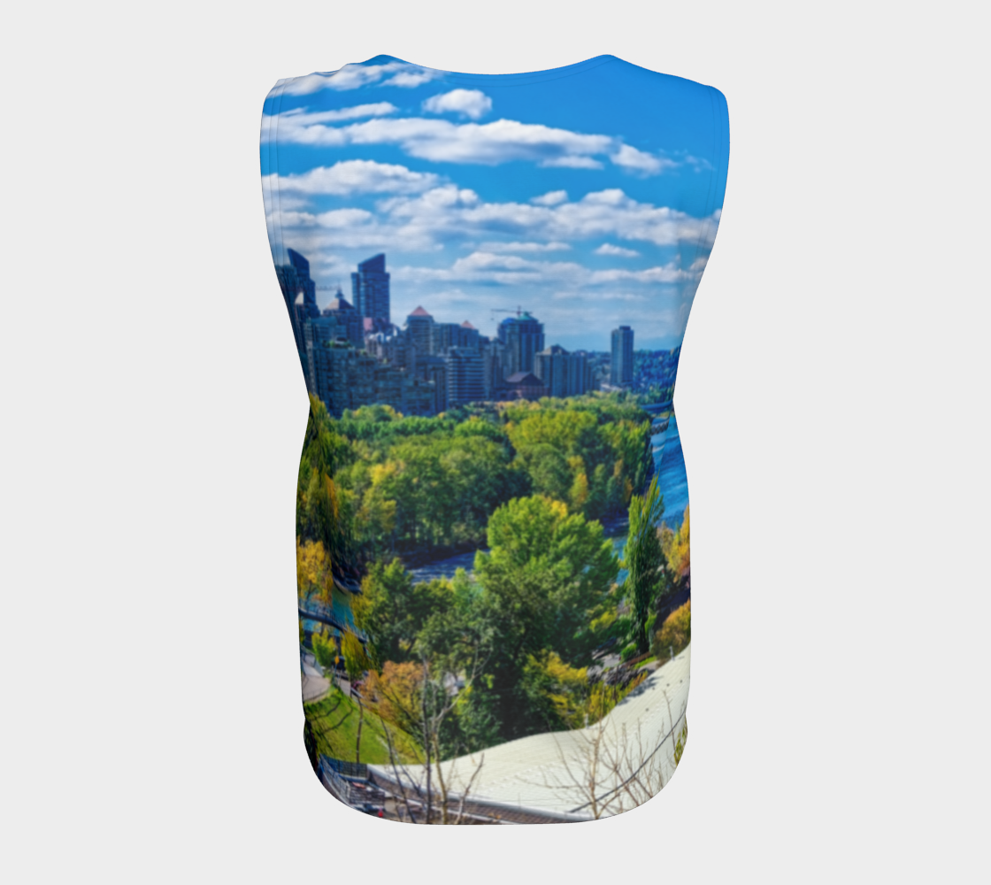 Women's Loose Tank Top - Bow River Peace Bridge McHugh Bluff HDR Fall