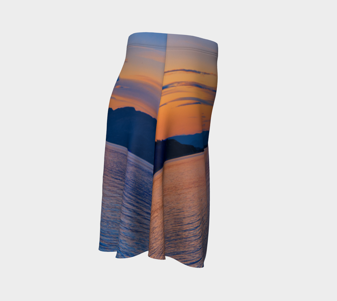 Women's Flare Skirt - Penticton Okanagan Lake Sunset