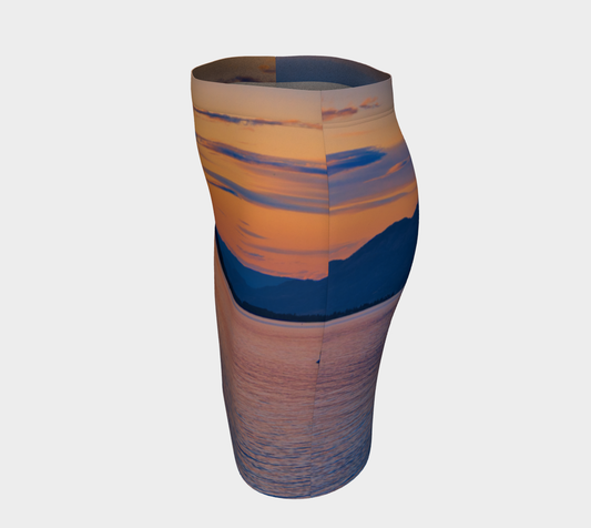 Women's Fitted Skirt - Penticton Okanagan Lake Sunset