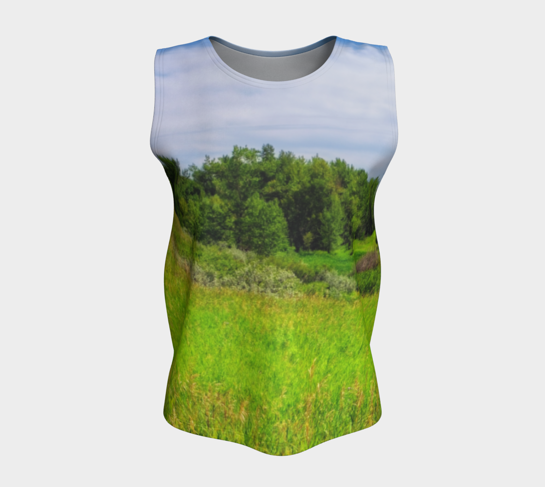 Women's All-Over Loose Regular Tank Top - Fish Creek Park Votier's Flats Meadow