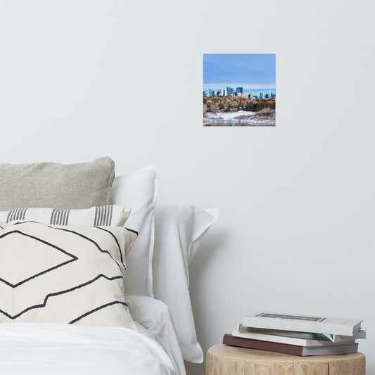 Matte Poster Print - Downtown Calgary HDR Winter River Park