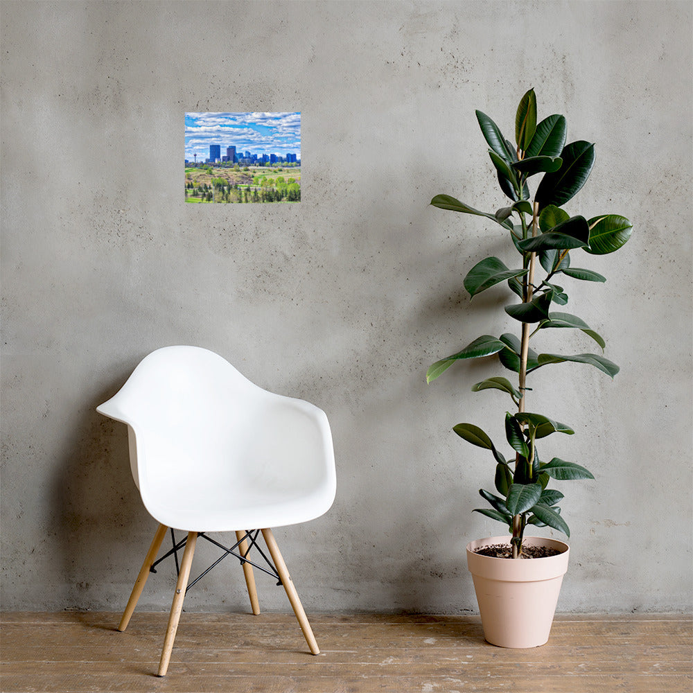 Matte Poster Print - Downtown Calgary Vista Heights Hill HDR