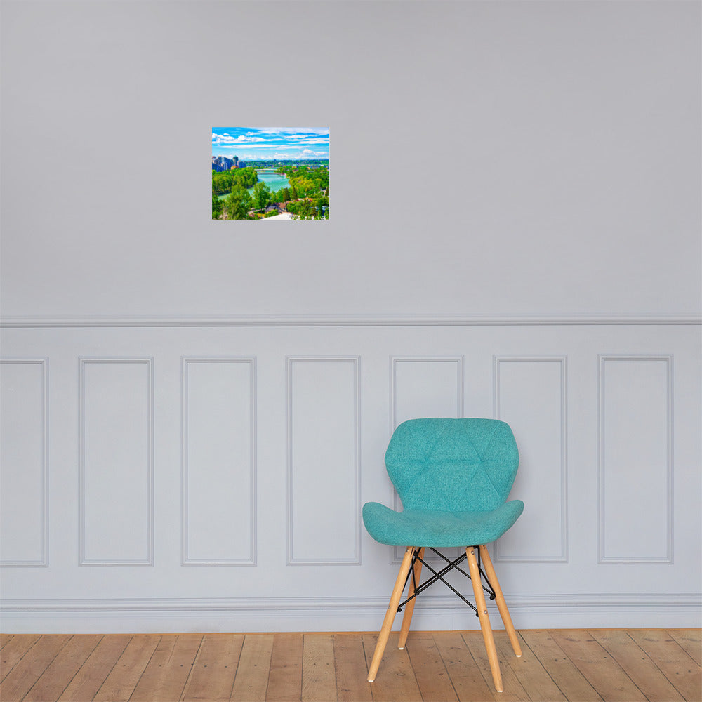 Matte Poster Print - McHugh Bluff Bow River Peace Bridge HDR Spring