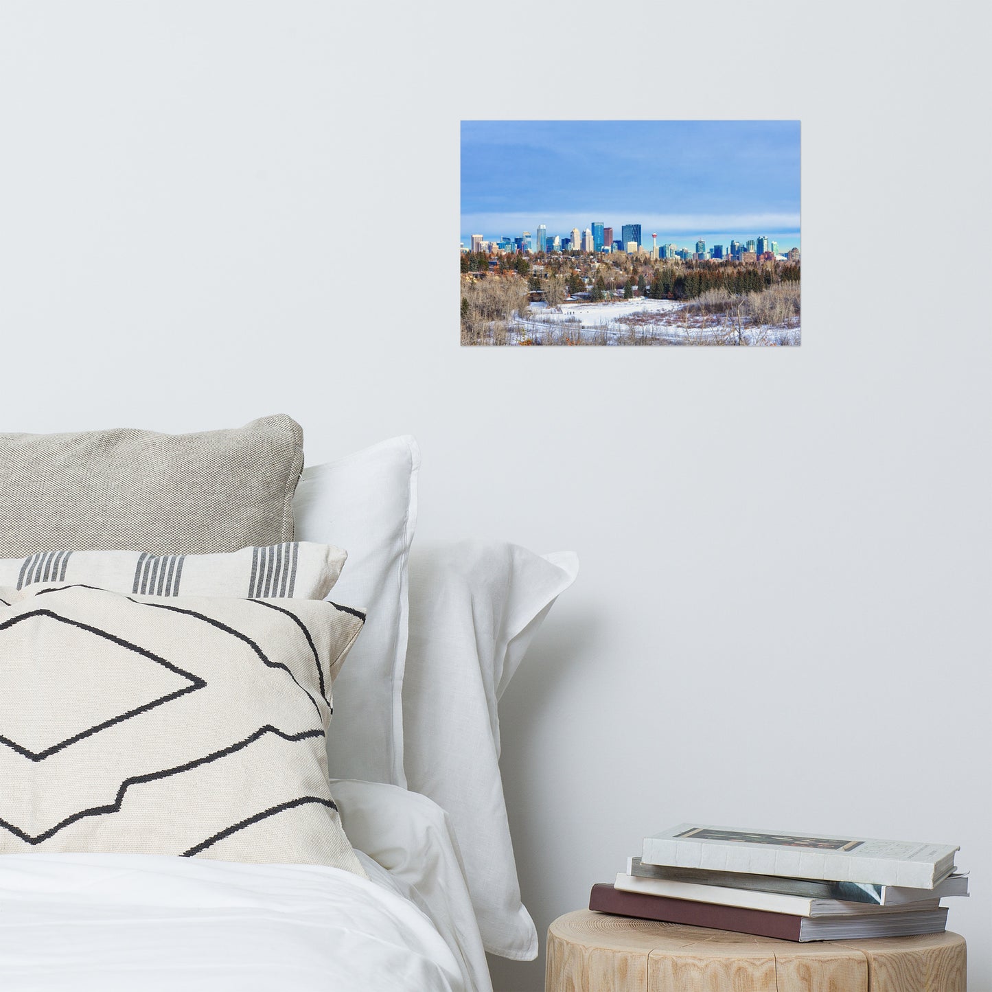 Matte Poster Print - Downtown Calgary HDR Winter River Park