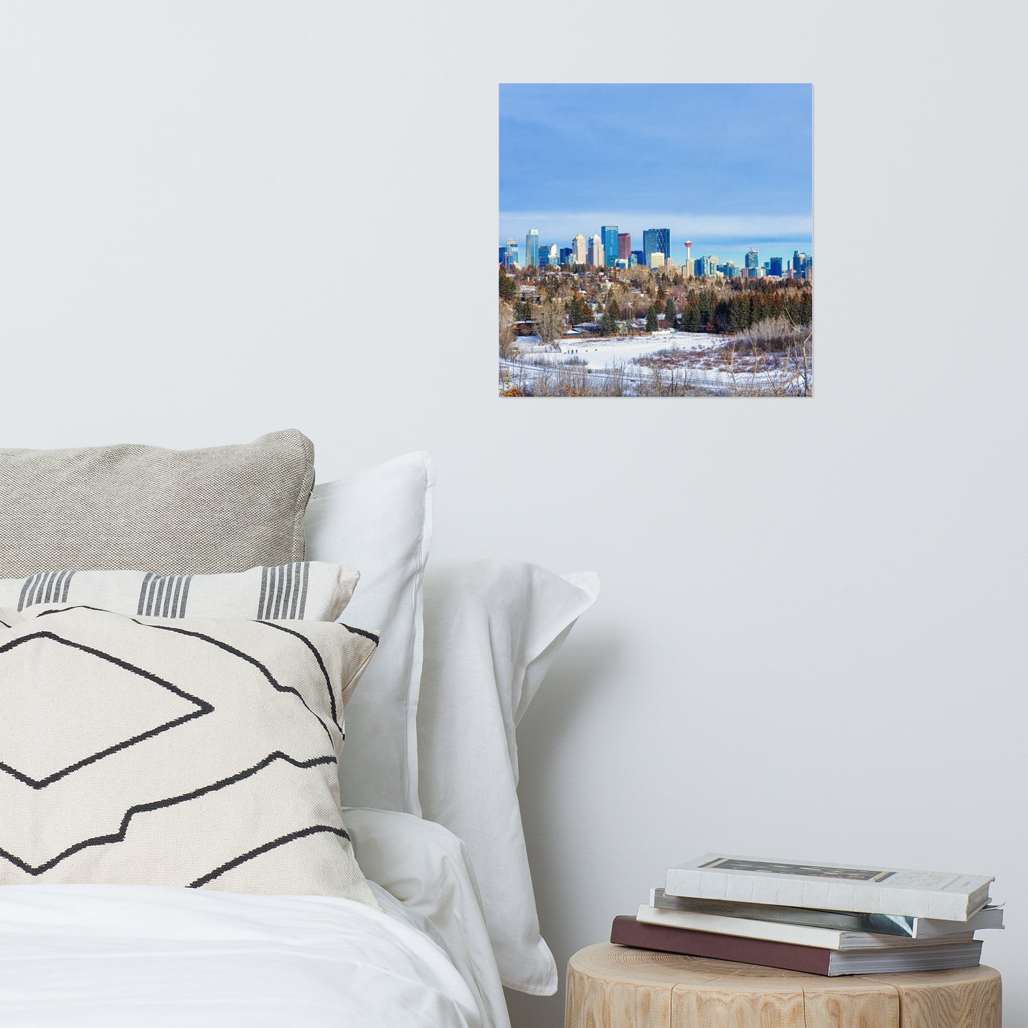 Matte Poster Print - Downtown Calgary HDR Winter River Park
