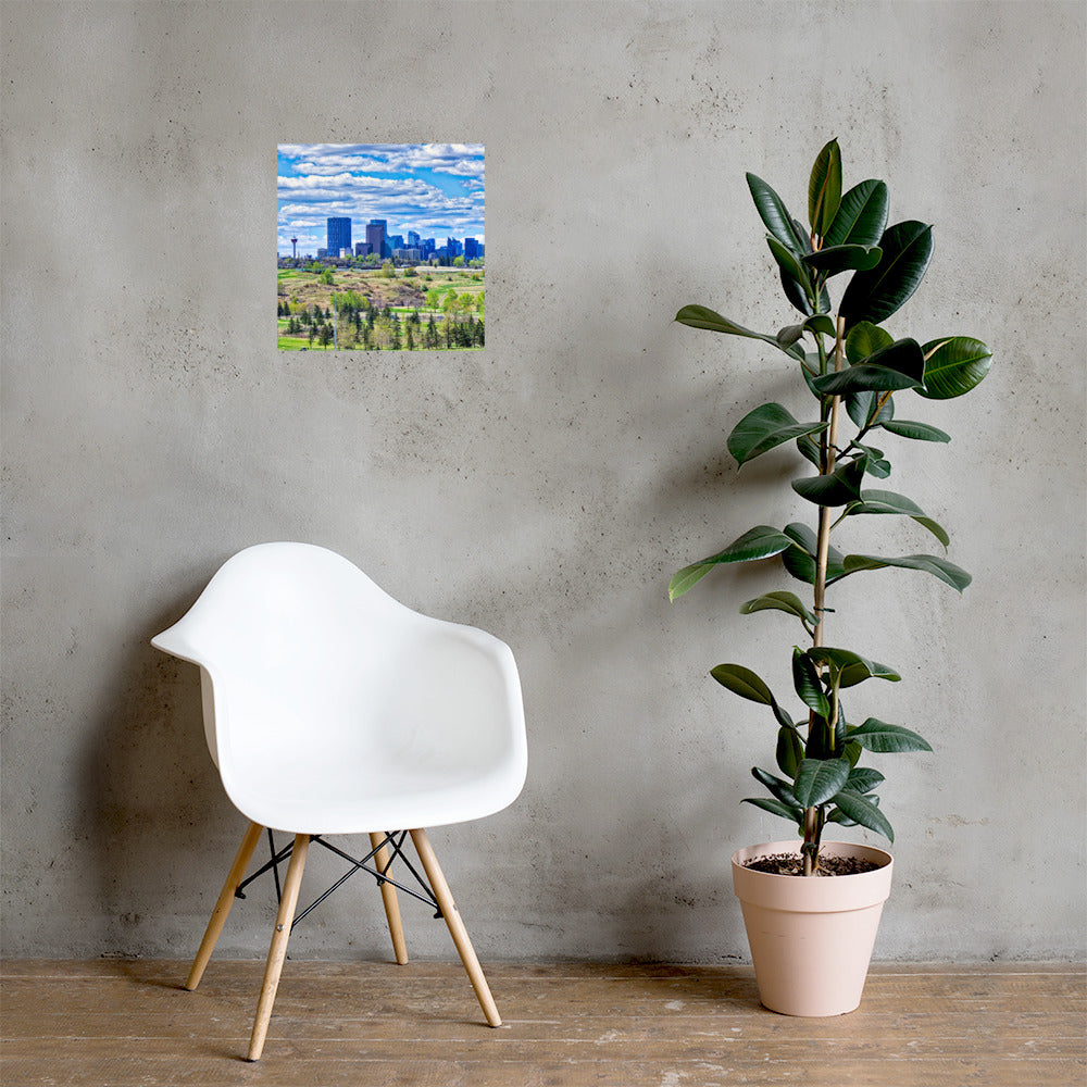 Matte Poster Print - Downtown Calgary Vista Heights Hill HDR