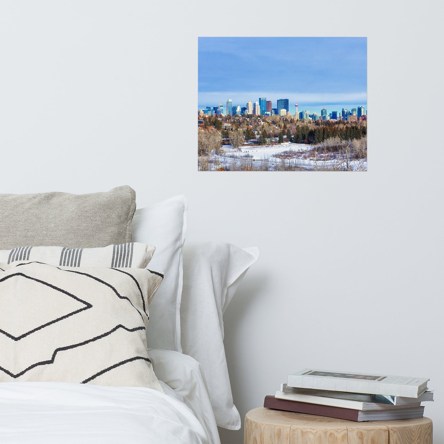 Matte Poster Print - Downtown Calgary HDR Winter River Park
