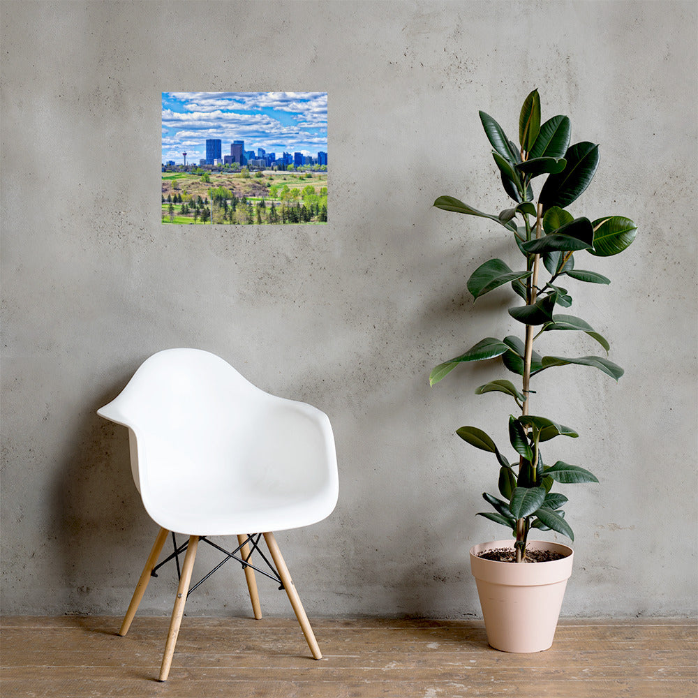 Matte Poster Print - Downtown Calgary Vista Heights Hill HDR