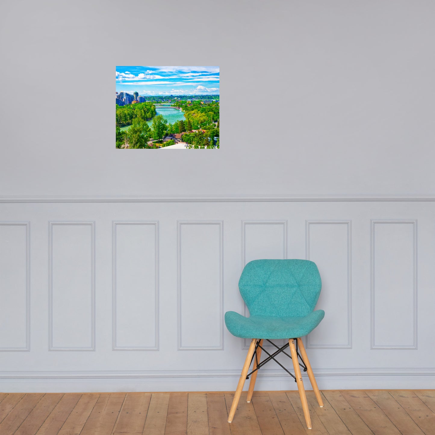 Matte Poster Print - McHugh Bluff Bow River Peace Bridge HDR Spring