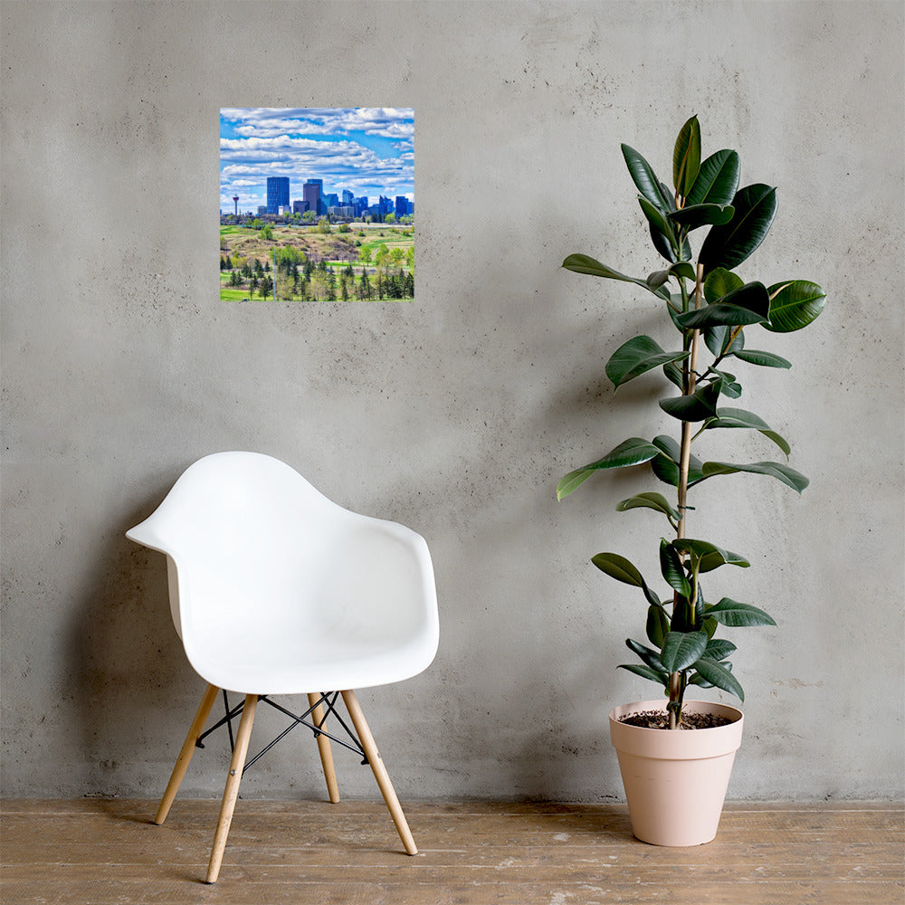 Matte Poster Print - Downtown Calgary Vista Heights Hill HDR