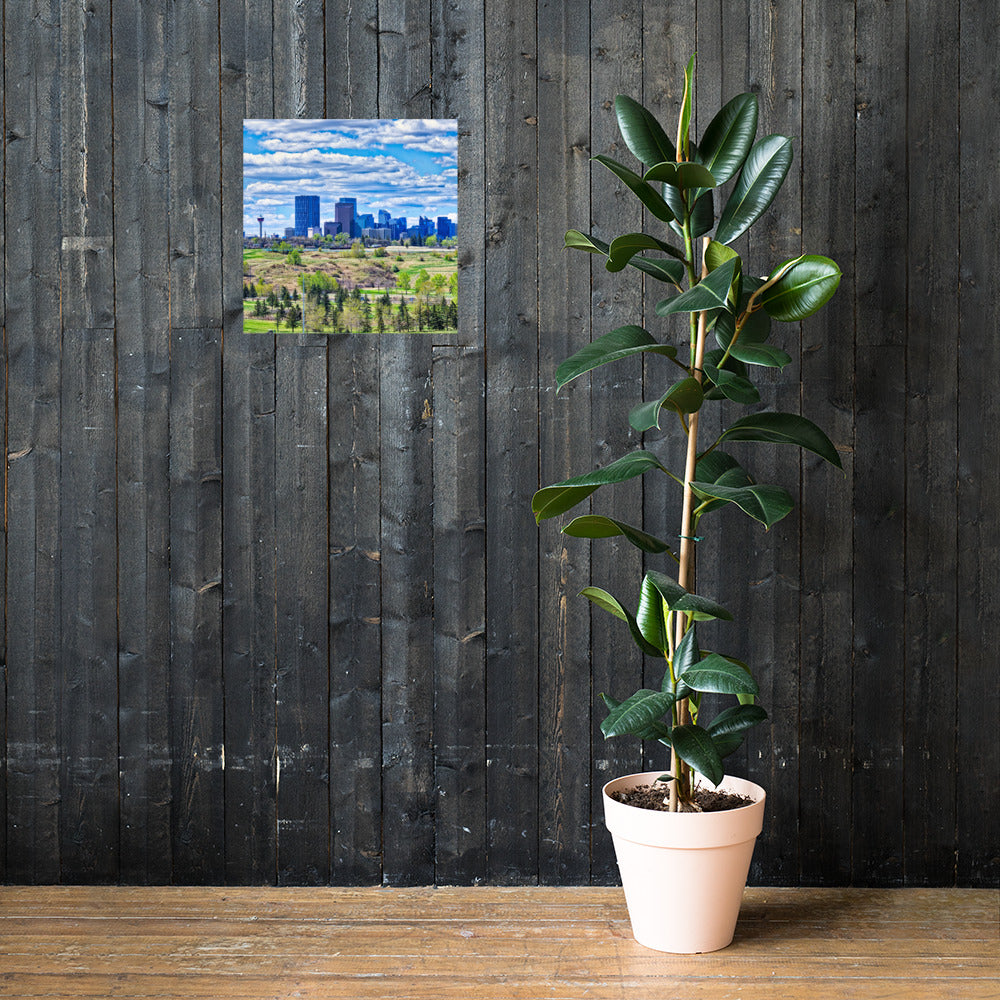 Matte Poster Print - Downtown Calgary Vista Heights Hill HDR