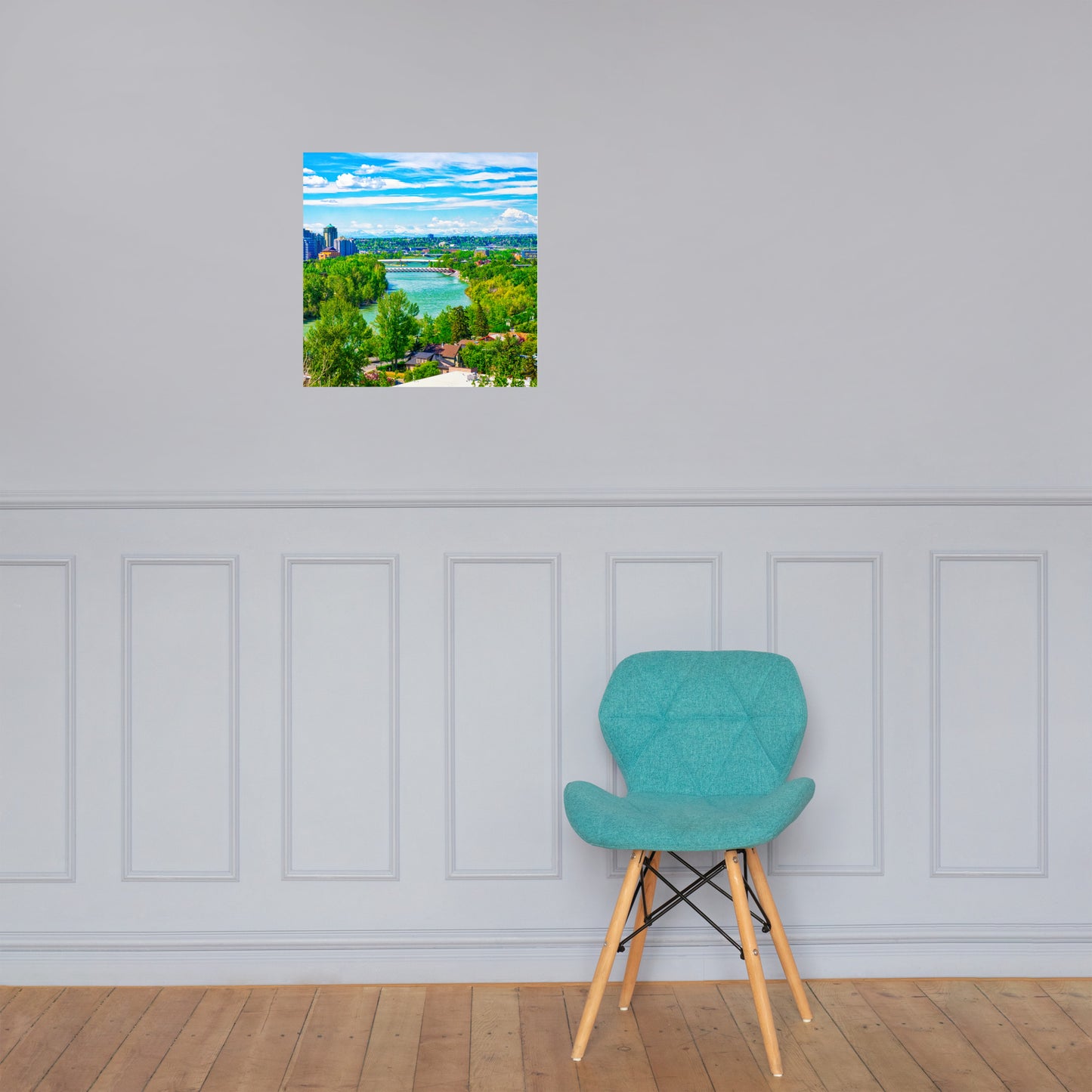 Matte Poster Print - McHugh Bluff Bow River Peace Bridge HDR Spring