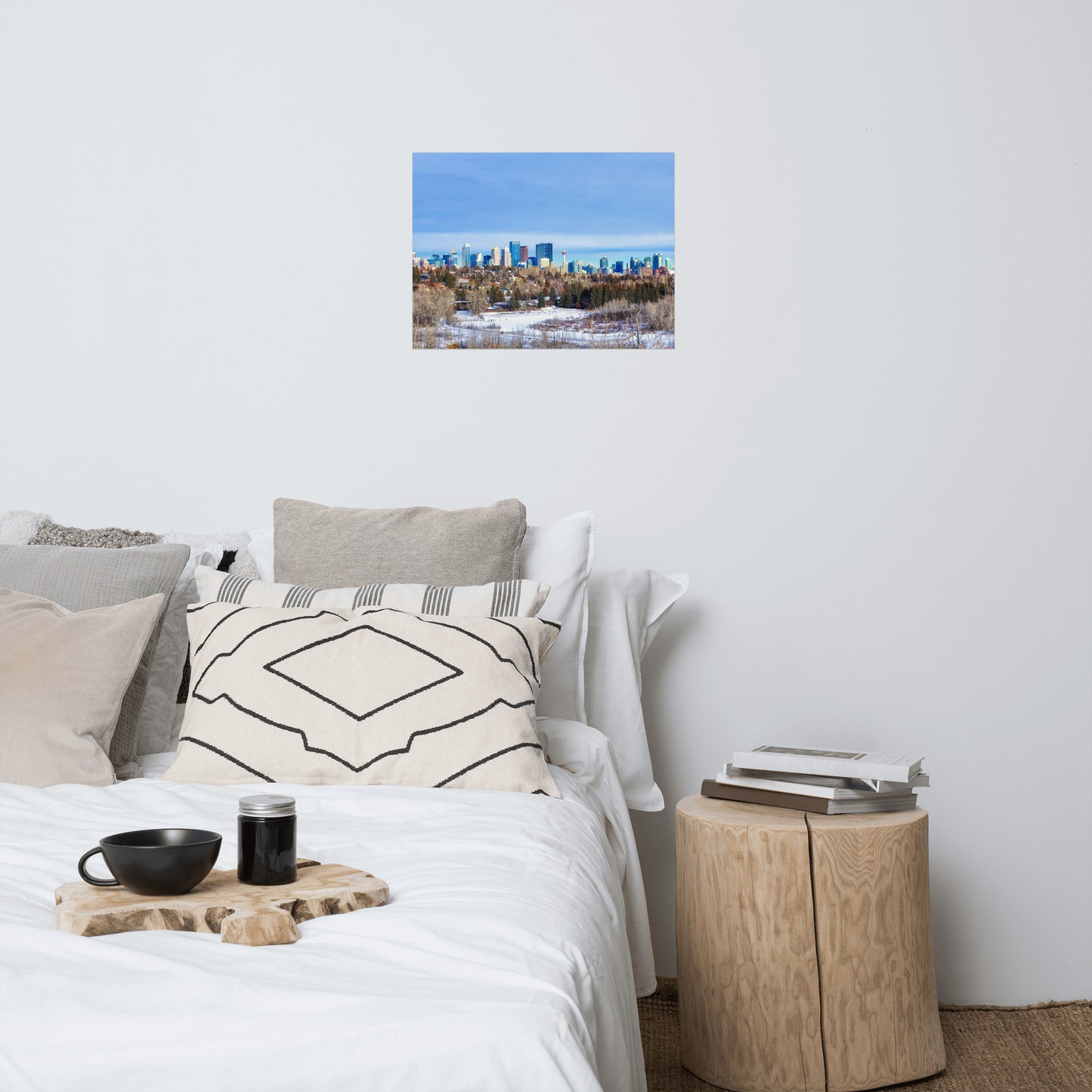 Matte Poster Print - Downtown Calgary HDR Winter River Park