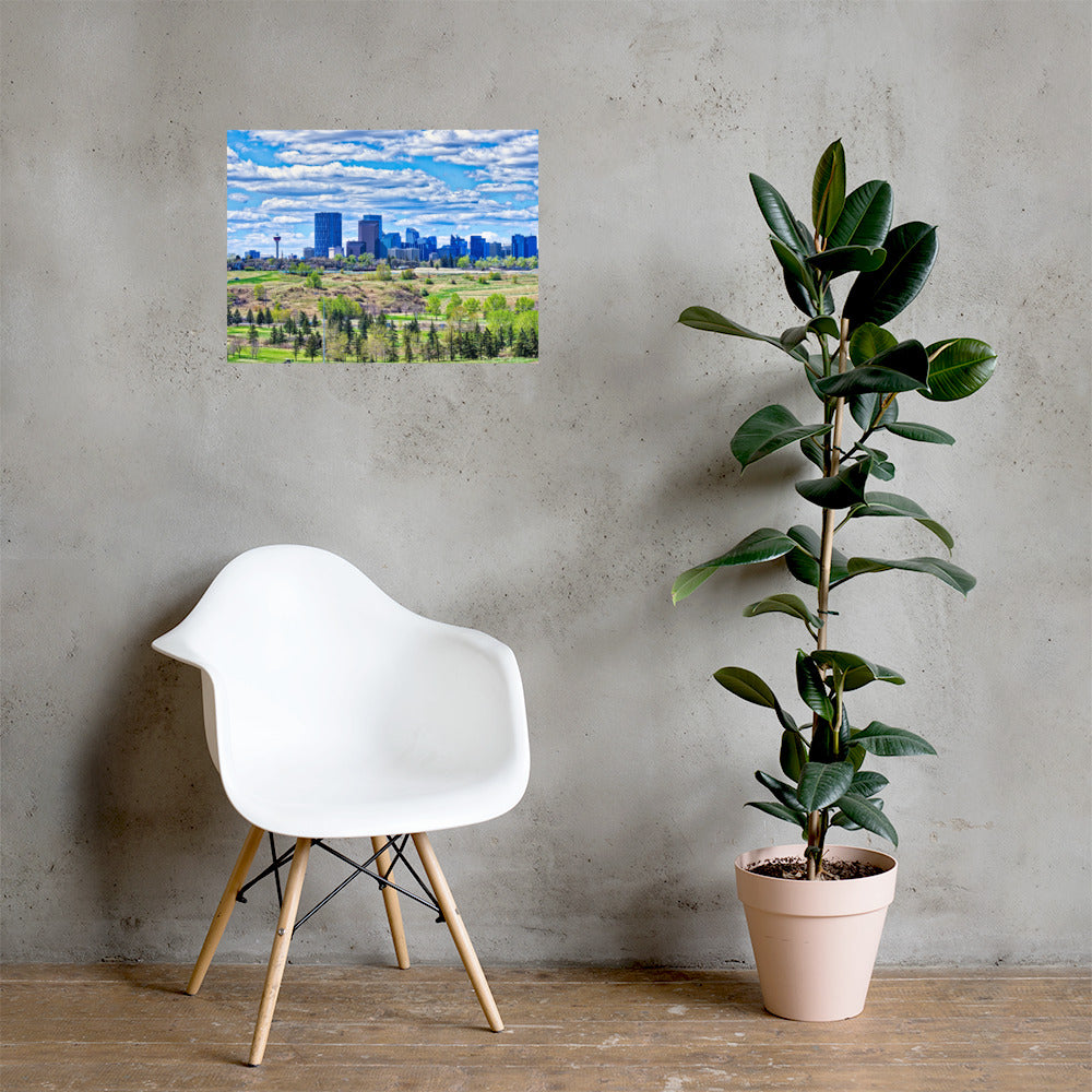 Matte Poster Print - Downtown Calgary Vista Heights Hill HDR