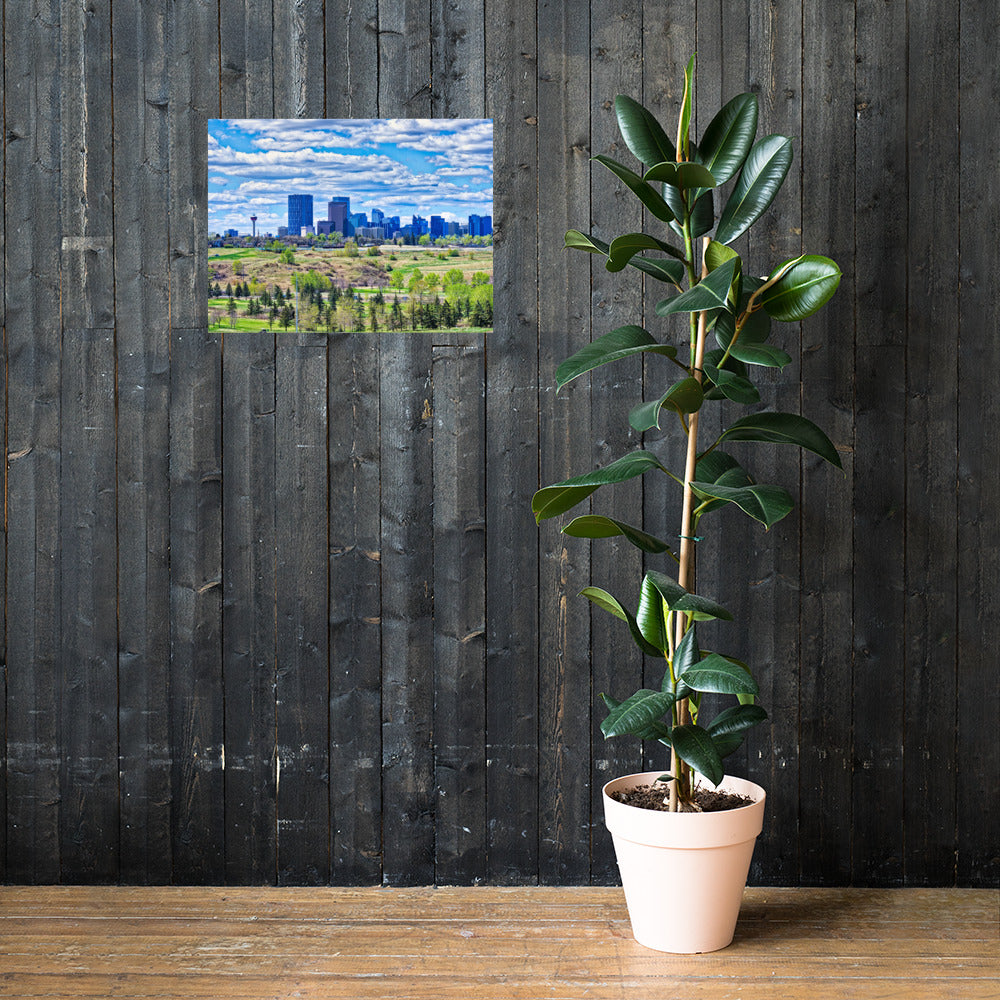 Matte Poster Print - Downtown Calgary Vista Heights Hill HDR