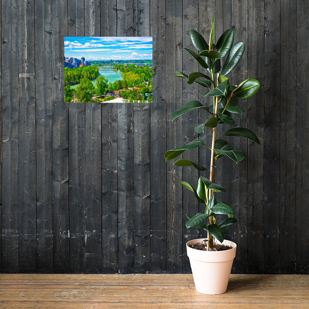 Matte Poster Print - McHugh Bluff Bow River Peace Bridge HDR Spring