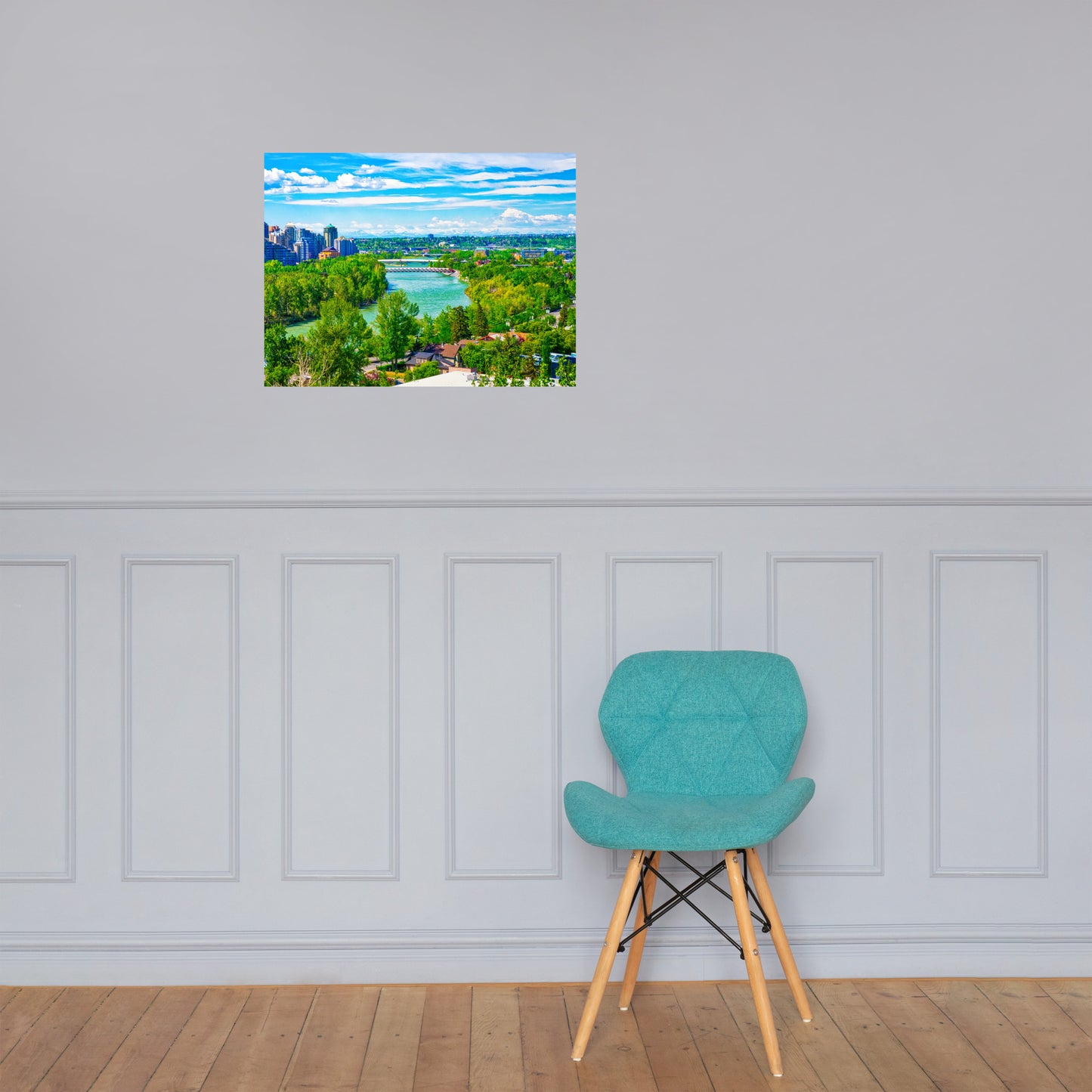 Matte Poster Print - McHugh Bluff Bow River Peace Bridge HDR Spring
