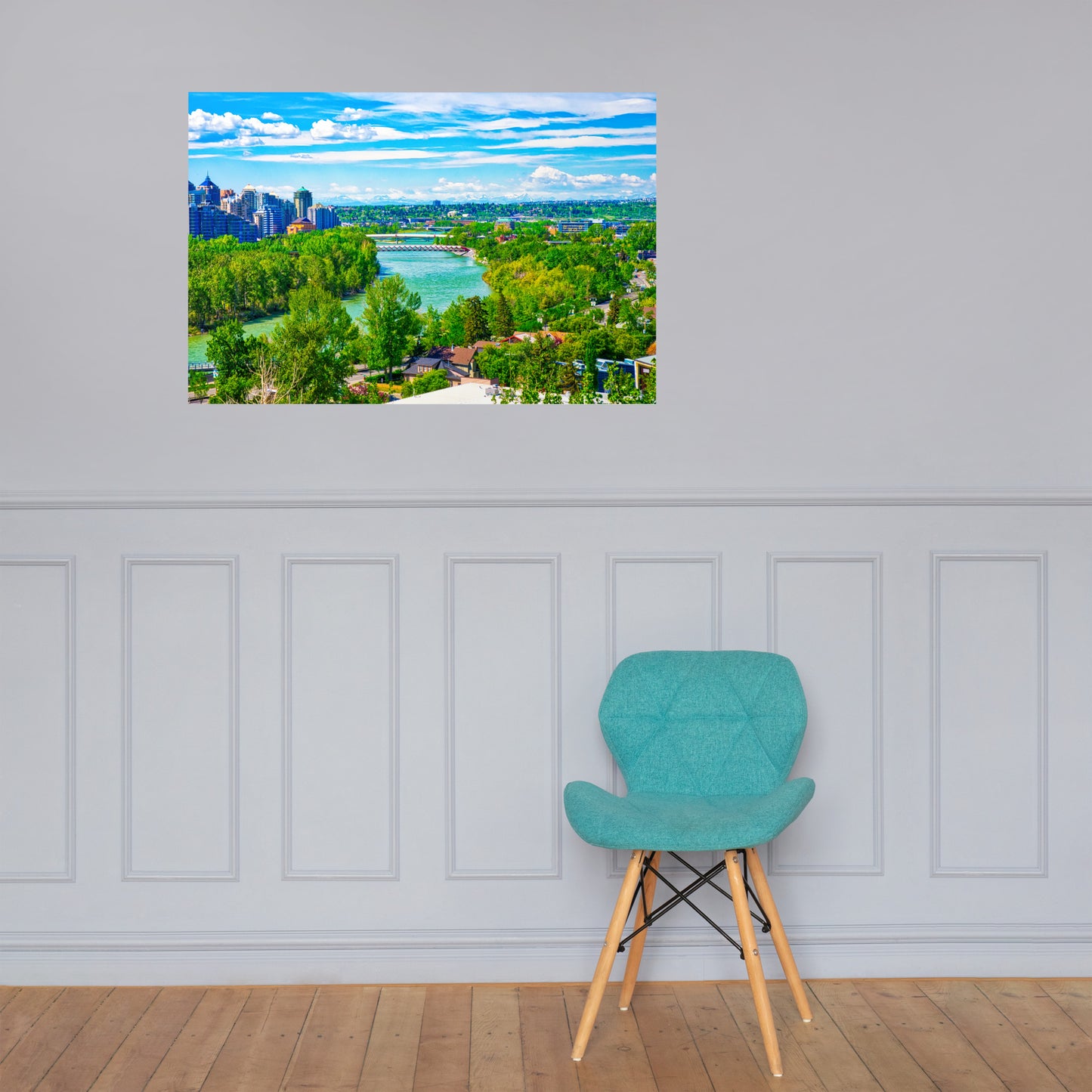 Matte Poster Print - McHugh Bluff Bow River Peace Bridge HDR Spring