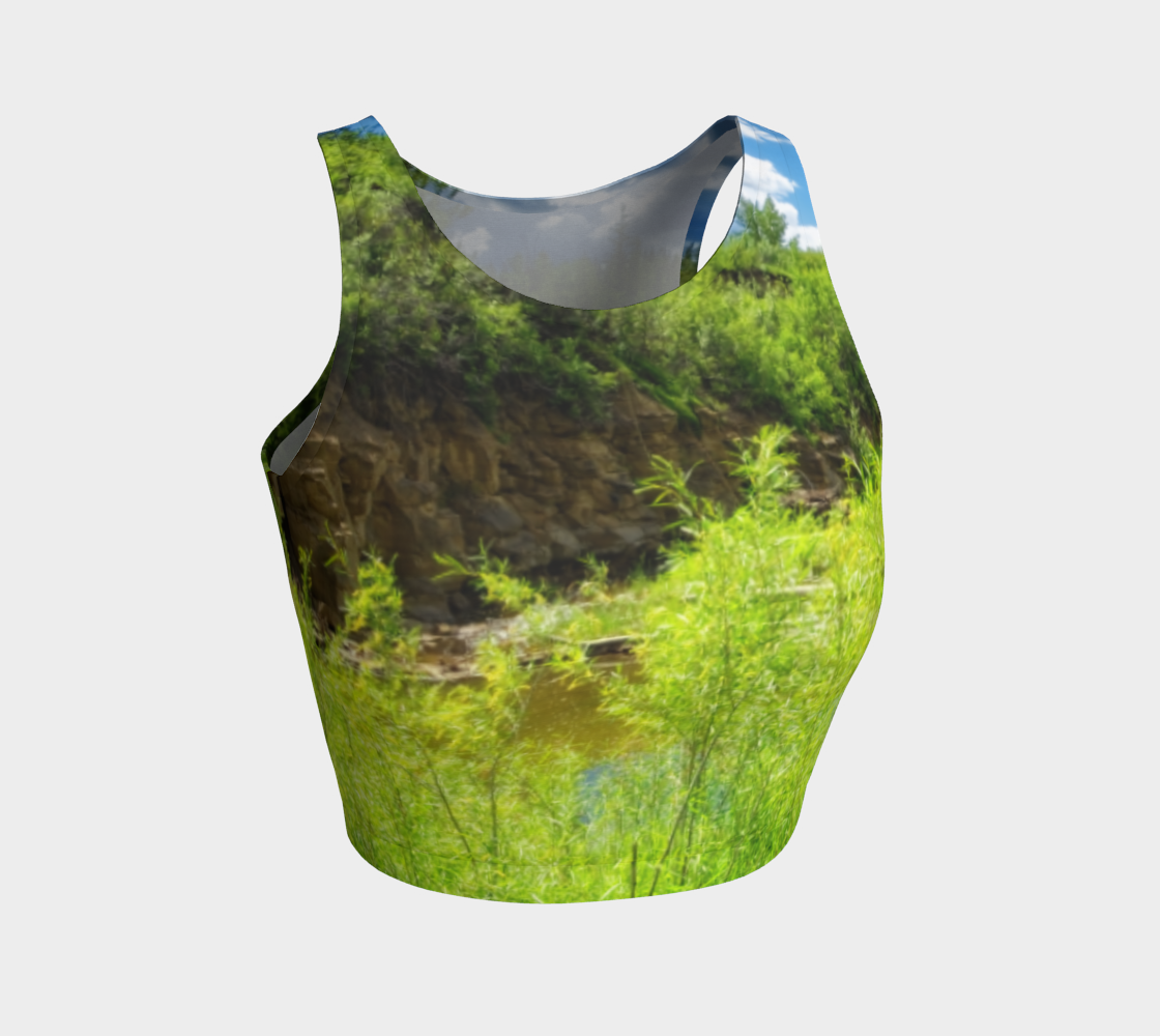 Women's Athletic Crop Top - Fish Creek Park Votier's Flats