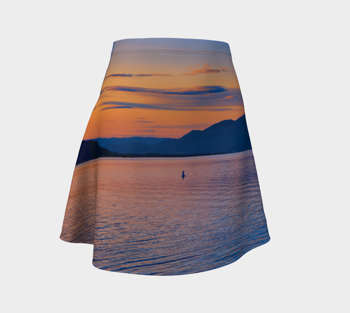 Women's Flare Skirt - Penticton Okanagan Lake Sunset