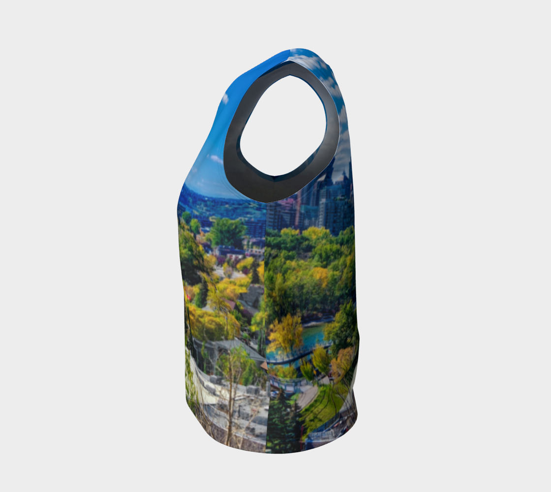 Women's Loose Tank Top - Bow River Peace Bridge McHugh Bluff HDR Fall