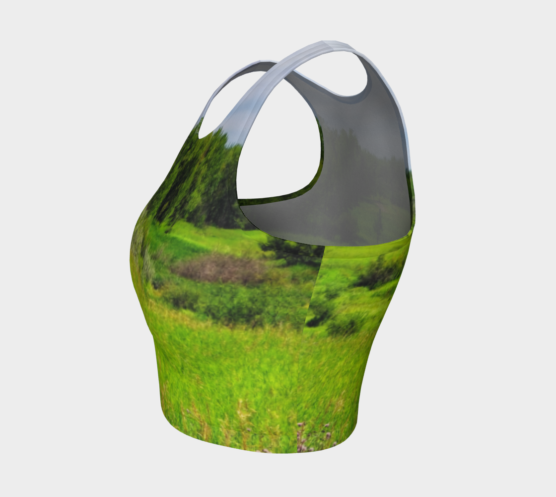 Women's Athletic Crop Top - Fish Creek Park Votier's Flats Meadow