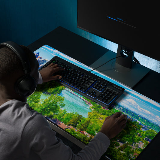 Gaming Mouse Pad - McHugh Bluff Bow River Peace Bridge HDR Spring