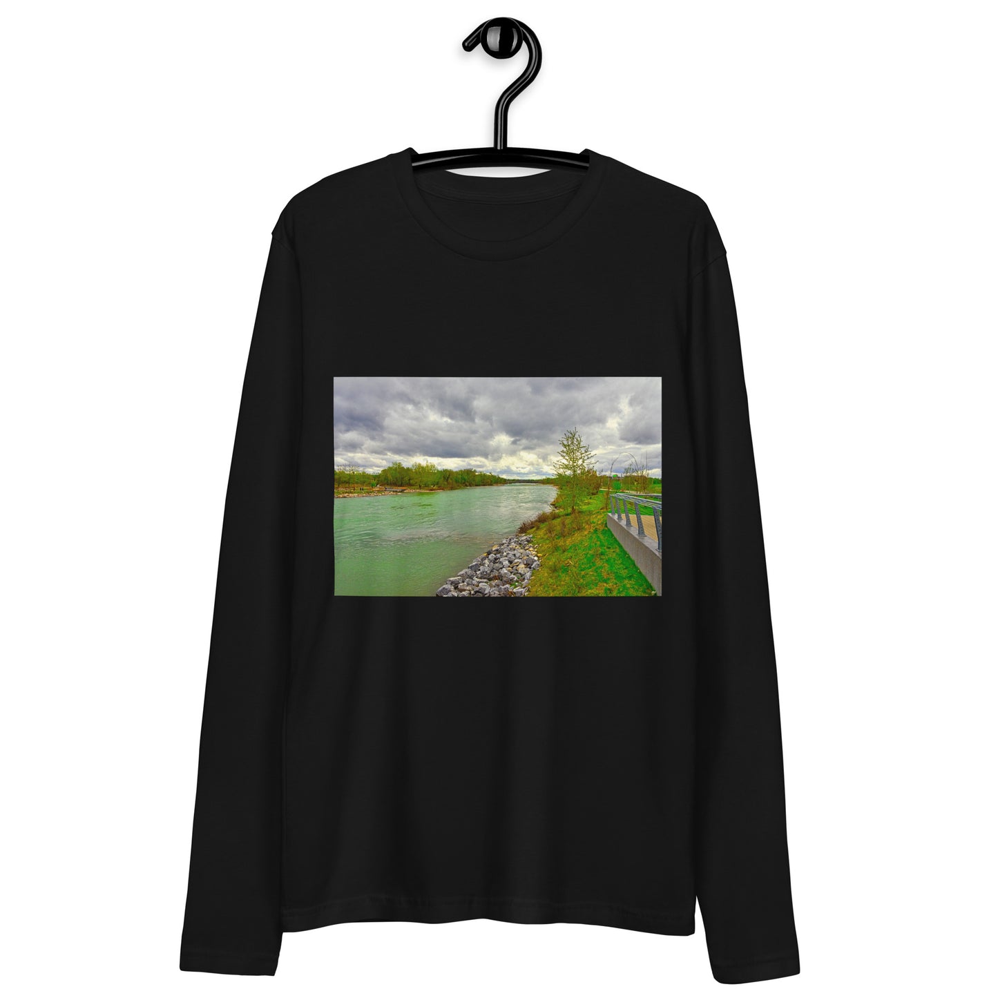 Men's Long Sleeve Fitted Crew - Calgary Bow River East Village