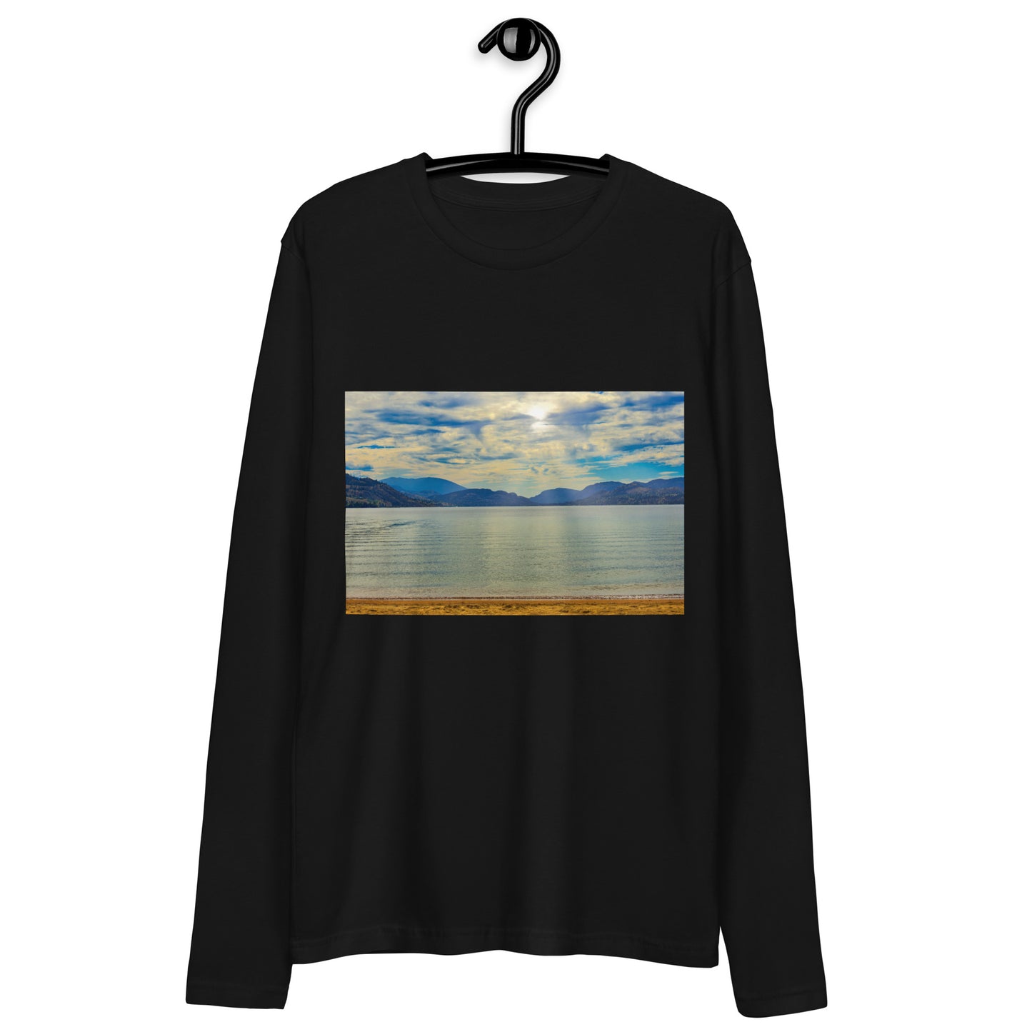 Men's Long Sleeve Fitted Crew - Penticton Skaha Lake