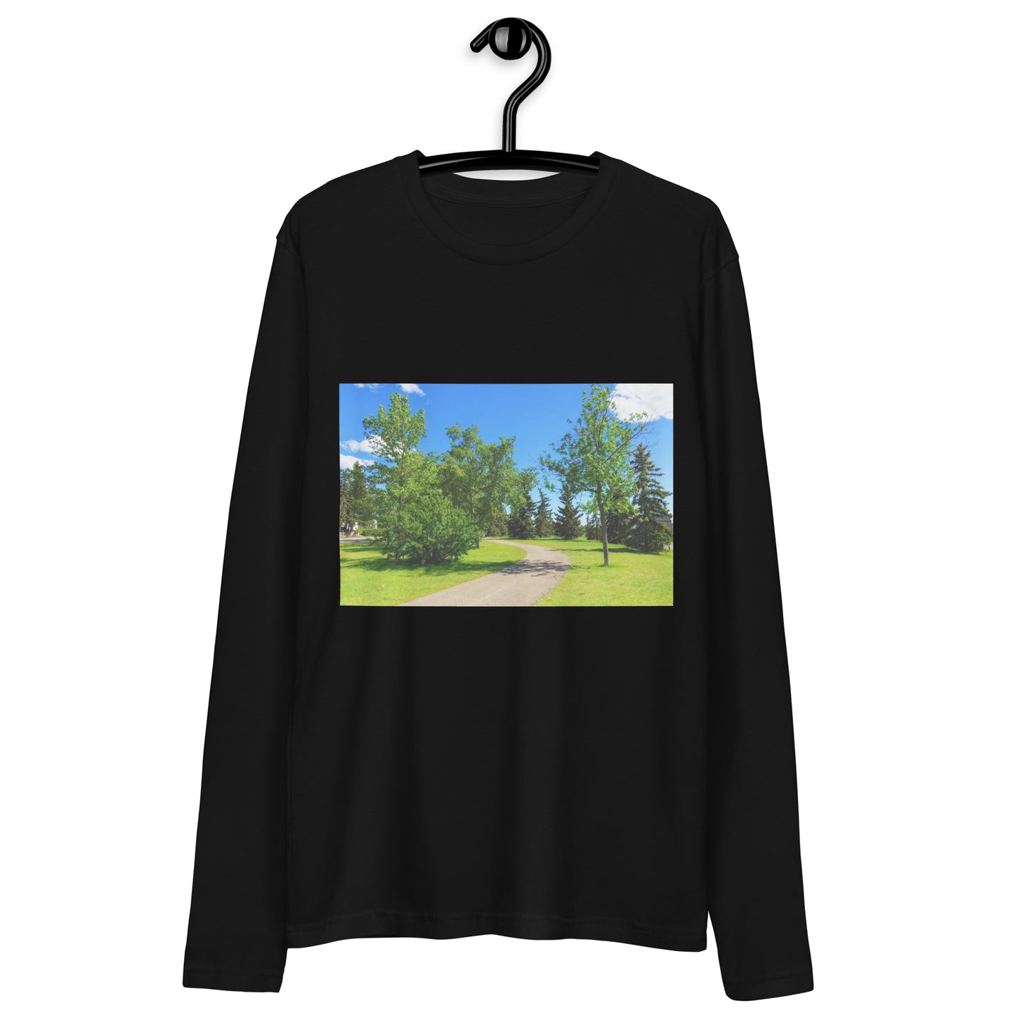 Men's Long Sleeve Fitted Crew - Calgary in the Summer
