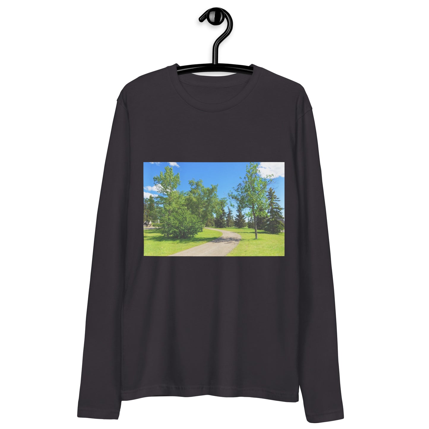 Men's Long Sleeve Fitted Crew - Calgary in the Summer