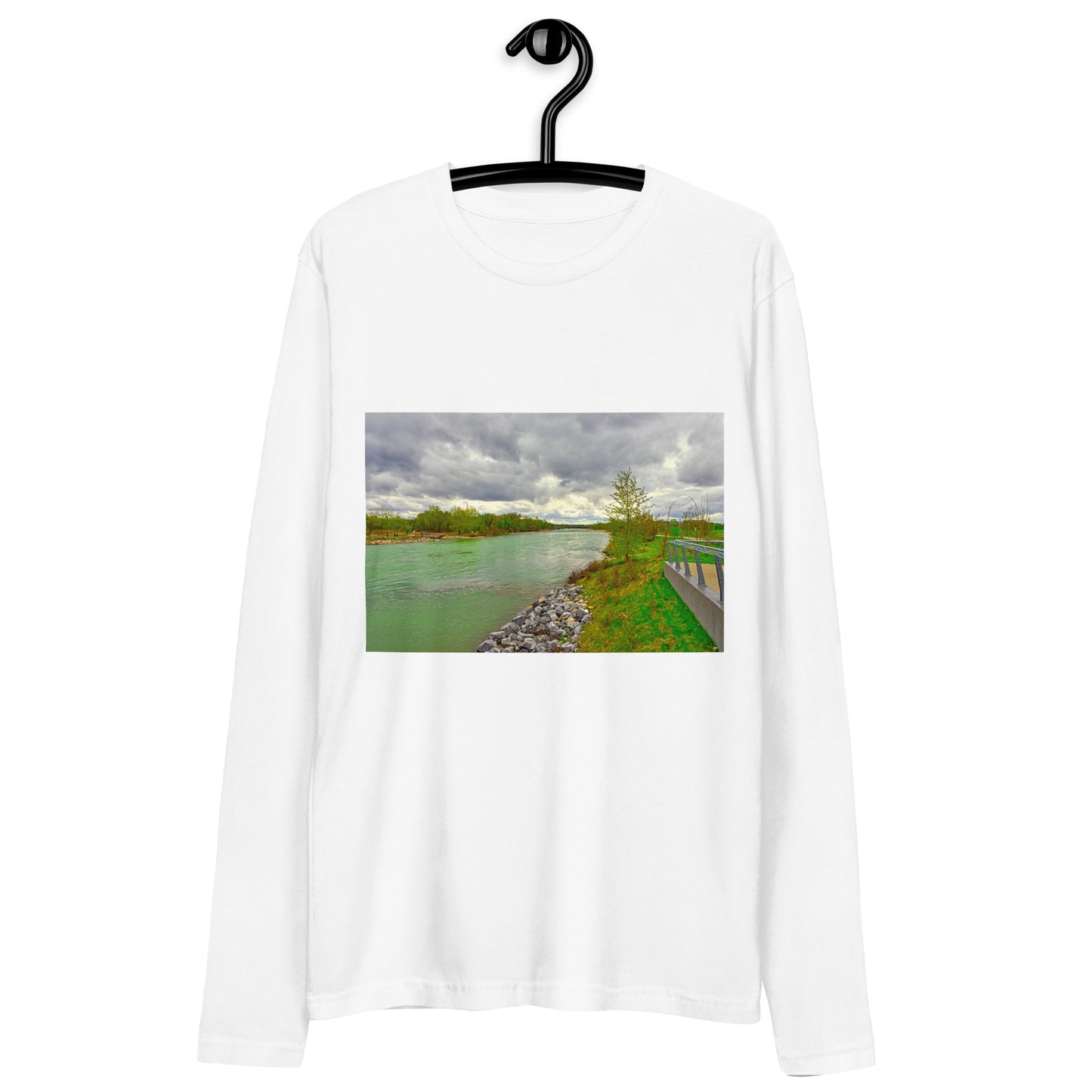Men's Long Sleeve Fitted Crew - Calgary Bow River East Village