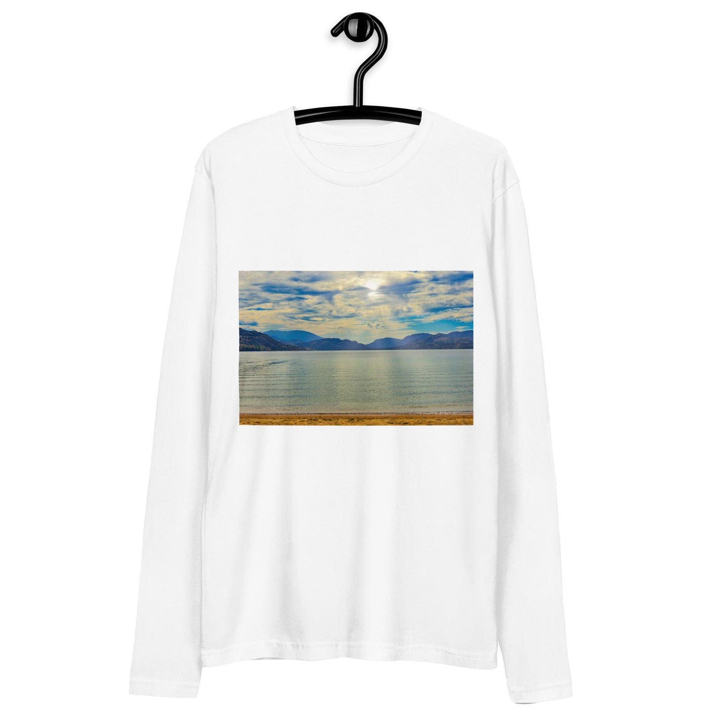 Men's Long Sleeve Fitted Crew - Penticton Skaha Lake