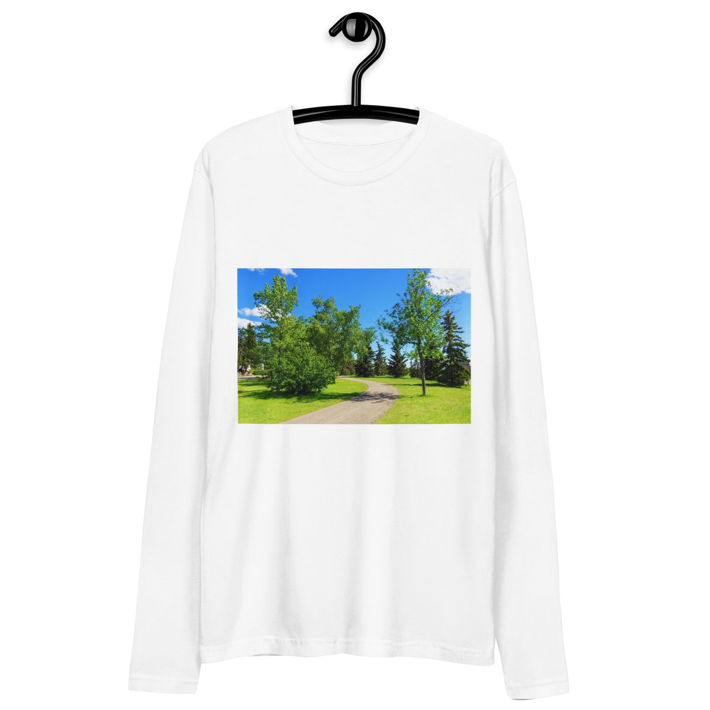 Men's Long Sleeve Fitted Crew - Calgary in the Summer
