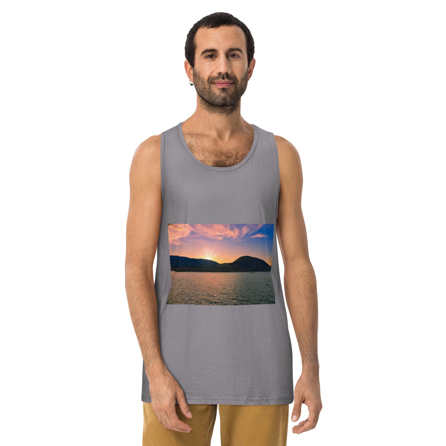 Men’s Premium Tank Top - Penticton Okanagan Lake Sunset