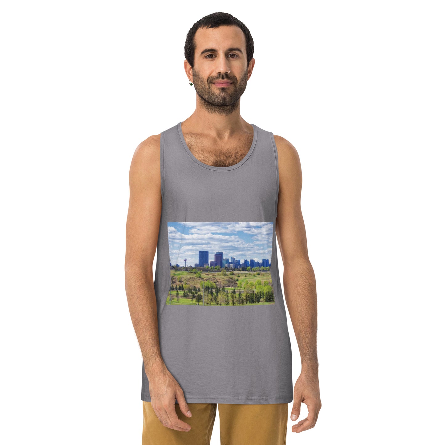 Men’s Premium Tank Top - Downtown Calgary Vista Heights Hill