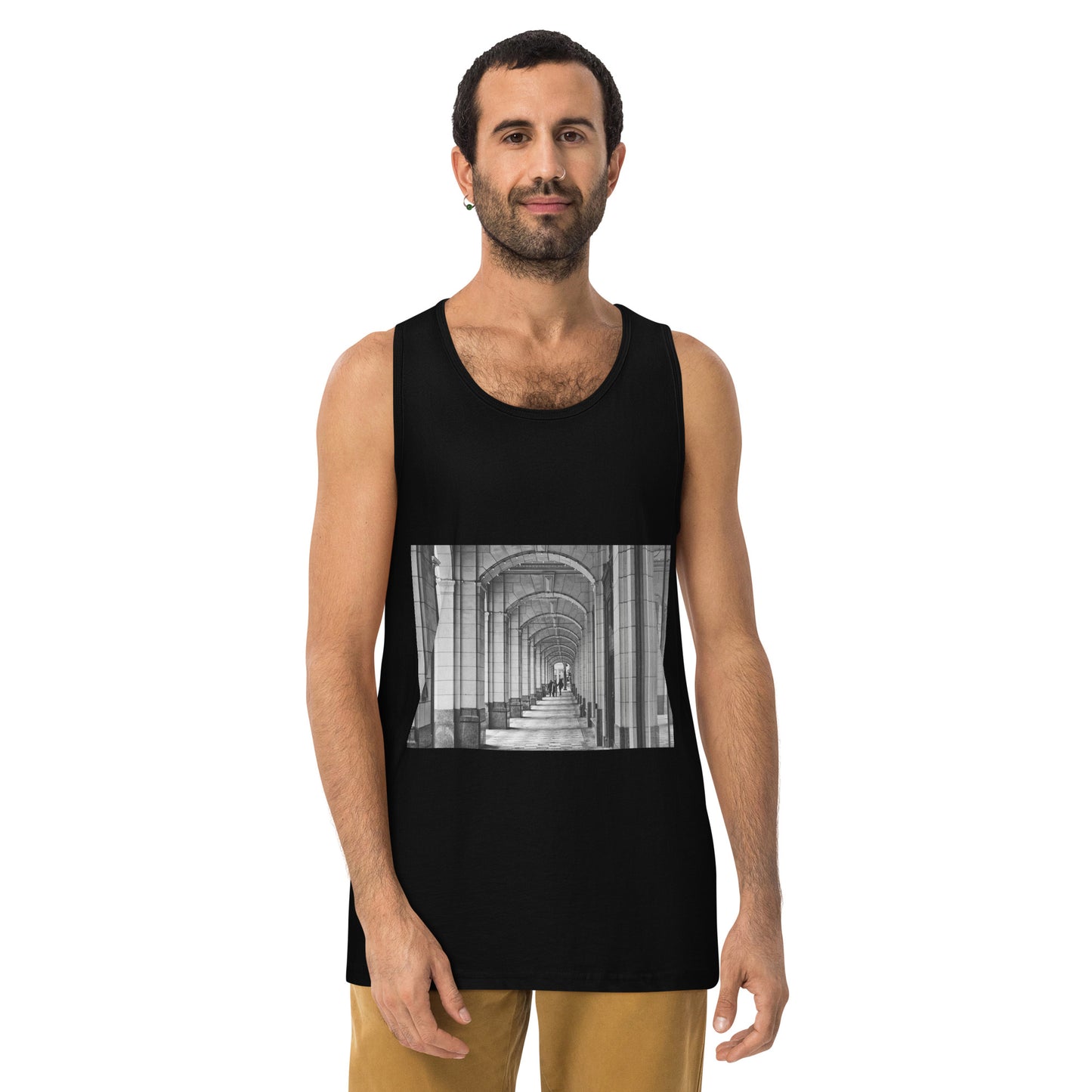 Men’s Premium Tank Top - Hudson's Bay Sidewalk Black and White